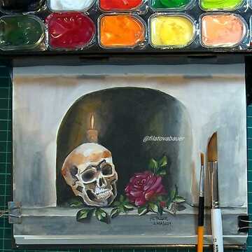 Gouachè Jelly, Memento mori, 4 Sesiones, incluye materiales